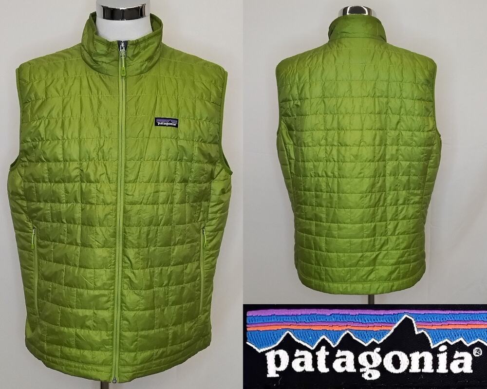 Patagonia Nano Puff Vest Men's XL Lime Green Insulated Active Wear #Z5766